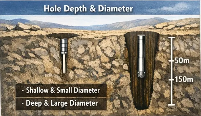 hole depth&diameter