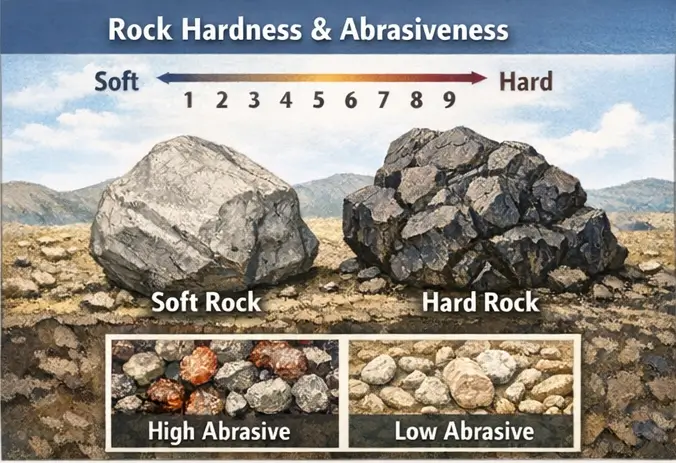 rock hardness&abrasiveness
